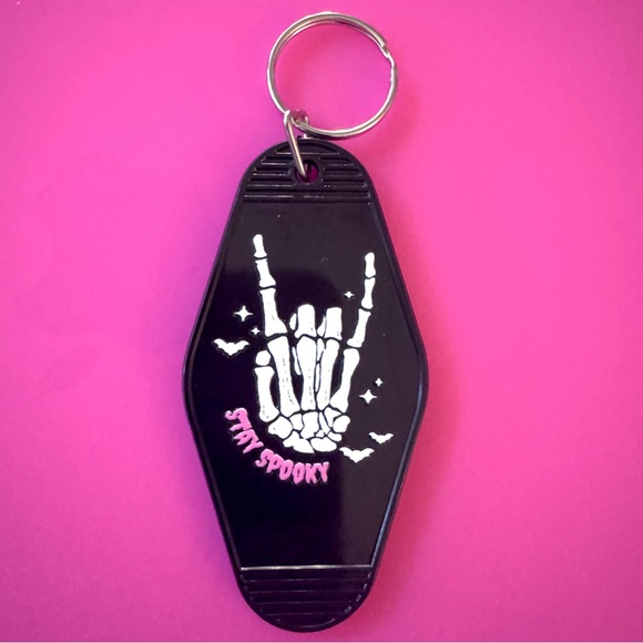 Hand Crafted Accessories - Stay Spooky Motel Keychain